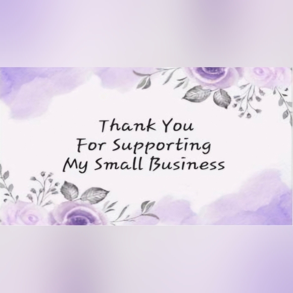 Watercolor Purple Floral Thank You Business Cards 50 Count - Picture 1 of 6
